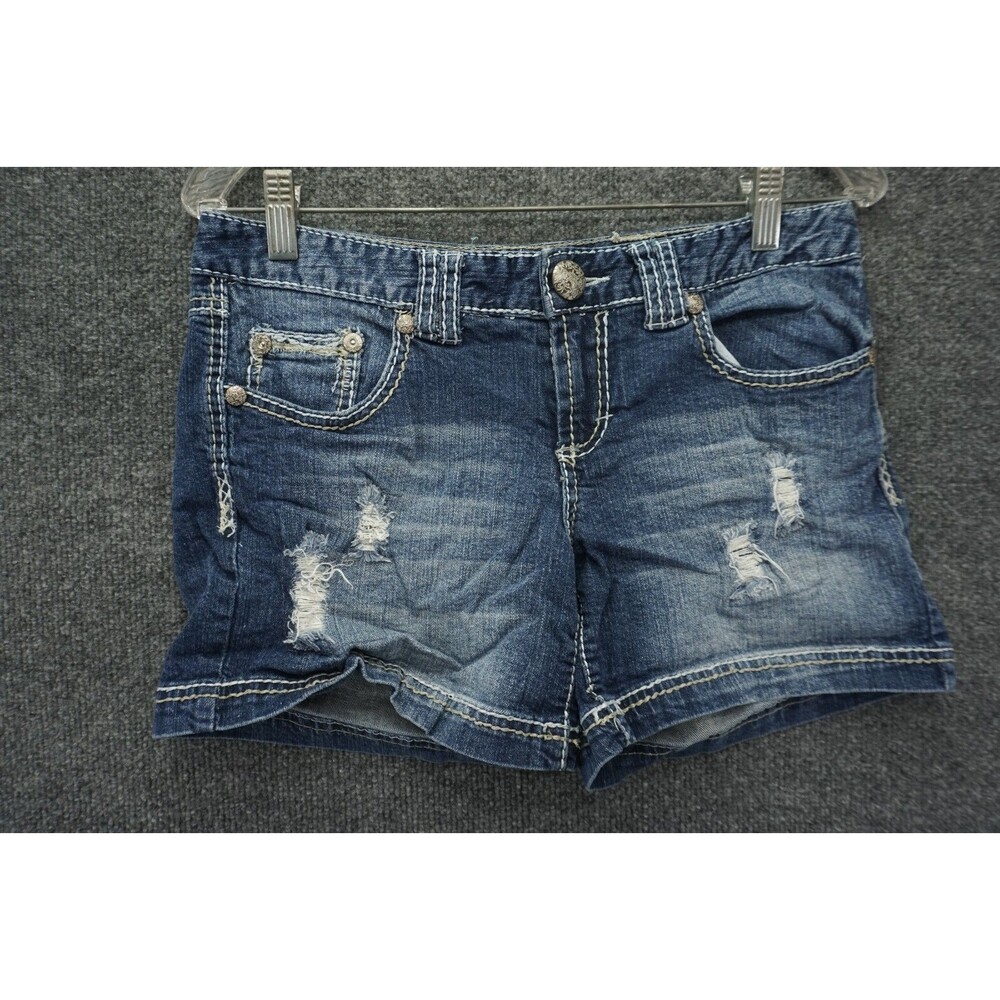 Maurices Denim Shorts Womens 5 / 6 Distressed Thick Stitch